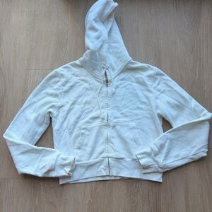 Brandy Melville white zip up Hoodie